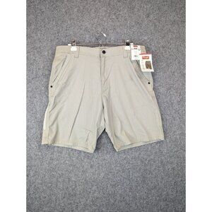 Wrangler Mens 36 Tan Flex Comfort Khaki Utility Shorts Rugged Zip Pockets - NWT